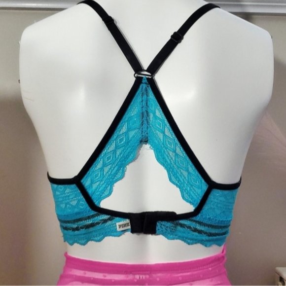 Victorias Secret Pink- Wired Lace Balconette Bra with keyhole back - Picture 2 of 10